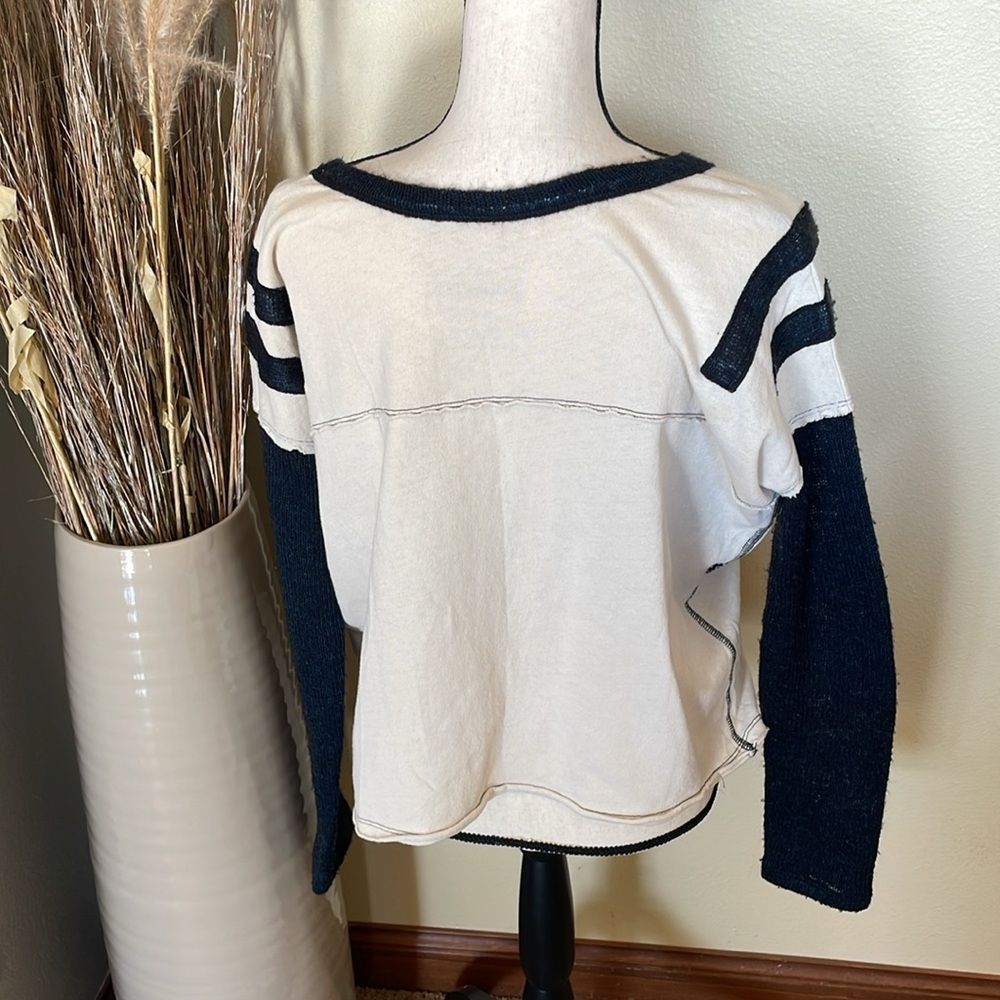 Free People Nordic Compass Top Arrow Knit Long Sleeve Oversized Tee Boho Size XS - Picture 9 of 13